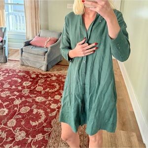 Turquoise button up dress